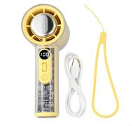 Ventilador de refrigeración compacto con potente flujo de aire, capacidad de 3000 mAh y velocidad personalizable para máxima comodidad (amarillo)