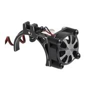 Ventilador de refrigeración con disipador de Calor for Motor 540, 550, 3650 y 3660 con Sensor térmico for Coche RC Axial SCX10 de 1/8 y 1/10, Traxxas, TRX4 y Tamiya.(Schwarz)