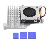 Ventilador de refrigeración de aluminio activo con soplador para Raspberry Pi 5, diseño compacto que evita el sobrecalentamiento durante tareas intensivas de Iot, color plateado (plata)