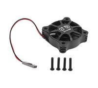 Ventilador de refrigeración del motor Aleación de aluminio Disipación de calor rápida Ventilador de refrigeración RC con cubierta de malla metálica para coche RC 1/10 1/12 1/8 (Negra)