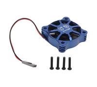 Ventilador de refrigeración del motor Aleación de aluminio Disipación de calor rápida Ventilador de refrigeración RC con cubierta de malla metálica para coche RC 1/10 1/12 1/8 (Azul oscuro)