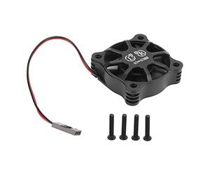 Ventilador de refrigeración del motor Aleación de aluminio Disipación de calor rápida Ventilador de refrigeración RC con cubierta de malla metálica para coche RC 1/10 1/12 1/8 (Negra)