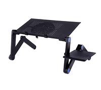 Ventilador de refrigeración Escritorio portátil ajustable escritorio plegable computadora titular la tarjeta Fireplace ordenador personal Soporte mesa Lapdesk con alfombrilla ratón(Single large fan)