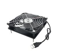 Ventilador de refrigeración for enrutador, Enfriador de PC, TV Box, inalámbrico, silencioso, CC de 12V de potencia, ventilador de 120mm, 12CM con tornillos, red protectora(80x80x25)