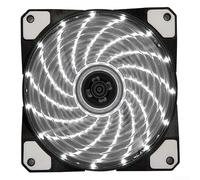 Ventilador de refrigeración luminoso de 12 cm con 15 luces LED que proporcionan una disipación eficaz del calor del radiador y un flujo de aire mejorado (blanco)
