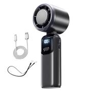 Ventilador de refrigeración manual, plegable con 100 modos de viento, diseño compacto, ideal para playa, picnic, juventud, camping, , viajes, exteriores, beige/gris