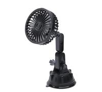 Ventilador de refrigeración para coche, enfriador silencioso con succión para automóvil, ventilador de montaje de ventosa ajustable de 3 velocidades, con ángulo giratorio