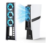 Ventilador de refrigeración para PS5 Pro Disc & Digital Edition - Enfriador externo de doble velocidad con control inteligente de temperatura, velocidades de ventilador ajustables, puerto USB 3.0