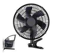 Ventilador de refrigeración para vehículos, dispositivo de aire con clip portátil, de flujo de aire giratorio de doble velocidad con agarre de montaje seguro, ventilador de ventilación de coch