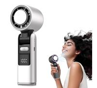 Ventilador de refrigeración portátil de mano, batería recargable por USB de 4000 mAh, diseño mini turbo con pantalla LED, plegable para viajes, camping, oficina y uso al aire libre