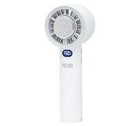 Ventilador de refrigeración portátil, dispositivo de aire compacto operado a mano con batería recargable y pantalla LED, mini enfriador de alta velocidad para viajes al aire, playa, camping