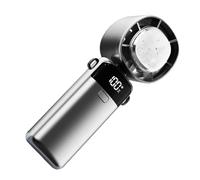 Ventilador De Refrigeración Portátil: Pantalla Digital Pequeña Portátil Para Viajes, Enfriador De Aire Silencioso Con 100 Velocidades, Dispositivo Recargable Resistente, Dispositivo Plegable Distintiv