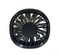 Ventilador de refrigeración portátil para coche con alimentación USB, control ajustable de 3 velocidades, luz brillante para uso nocturno, bajo ruido para un paseo cómodo (negro)