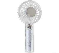 Ventilador de refrigeración portátil transparente con función de enfriamiento de hielo, recargable por USB, 3 ajustes de velocidad, batería ligera de 2000 mAh, policarbonato compacto, aleación de