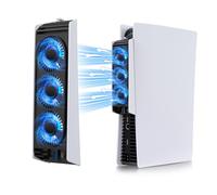 Ventilador de refrigeración PS5, ventilador silencioso IINE con luz LED/sensor de temperatura automático/concentradores USB 3.0, accesorios de refrigeración compatibles con PS5 edición digital o
