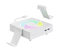 Ventilador de refrigeración RGB diseñado para Xbox Series X S con ajuste manual de velocidad, baja emisión acústica y carcasa ABS (blanco)