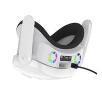 Ventilador de refrigeración RGB para auriculares de realidad virtual, almohadilla acolchada suave y transpirable con interfaz facial de espuma y almohadilla de nariz a prueba de luz para Meta Quest 3