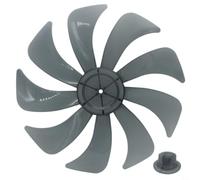 Ventilador de repuesto para cuchillas con cubierta de tuerca para ventiladores de mesa o de pie de 14 pulgadas, accesorios de plástico PP negro para refrigeración del hogar (1 unidad)
