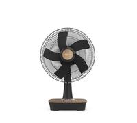 Newlux - Ventilador de sobremesa Desk W500 con 5 Aspas (Ø 40cm), 3 Velocidades, Oscilación 90º y Temporizador 60min. Ventilador de Mesa Grande Abatible 40º con Motor de Cobre | Altura 62cm | Madera