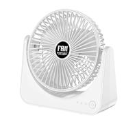Ventilador de Sobremesa para Oficina - 3 Velocidades, Ajustable y Portátil con Batería Recargable - Ventilador Eléctrico Pequeño Silencioso - Hogar Dormitorio Oficina Escuela Estudio Camping Verano