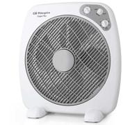 Orbegozo BF 0140 - Ventilador Box Fan con 3 velocidades de ventilación, difusor rotativo, función temporizador de 2 horas, tamaño aspas 40 cm, 60 W, Blanco