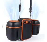 Ventilador de tamaño, mini ventilador portátil recargable de doble canal de aire, impermeable y silencioso, con pantalla LED, 3 velocidades de viento, 10000 mAh, ideal para viajes, senderismo y