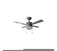 Cecotec Ventilador techo con luz EnergySilence Aero 450 50W, 106cm, 4 aspas rev, 3 vel, acero/blanco