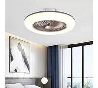 Ventilador de techo ajustable con iluminación LED, velocidad del viento regulable, control remoto, 80 W, ultra silencioso, moderno, para dormitorio, sala de estar, con temporizador, lámpara de araña