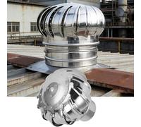 Ventilador de techo automático de bajo ruido de acero inoxidable 304, 150 mm, adecuado para uso industrial, color plateado, accionado por el viento, fácil instalación