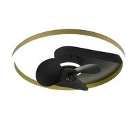Ventilador de techo Borgholm (Negro, 50 cm, 30 W, Blanco cálido)