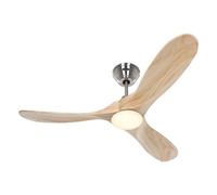 CasaFan 312260 Eco Genuino Ventilador de Techo con Luz y Mando a Distancia 16W 152cm Madera Natural/Cromo