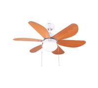 Ventilador de techo cecotec energysilence aero 360 50w 6 aspas reversibles blanco/marrón