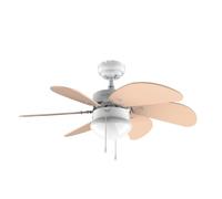 Cecotec Ventilador de techo EnergySilence 3600 Vision Orange. 50 W, Diámetro 92 cm, Lámpara, 3 Velocidades, 6 Aspas reversibles, Función Verano/Invierno, Interruptor de Cadena, Blanco/Naranja