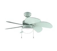 Cecotec Ventilador de Techo con Luz EnergySilence Aero 3600 Vision Full Mint. 50 W, Diámetro 36”, 3 Velocidades, 6 Aspas Reversibles, Modo winter-summer, Uso Sencillo, Interruptor en Cadena