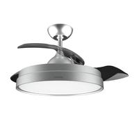 Cecotec Ventilador de Techo con Aspas Retráctites y Lámpara EnergySilence Aero 4280 Invisible Steel. 40 W, Diámetro 42" (106cm), Temporizador, 3 Tonos de Luz, Función Verano-Invierno
