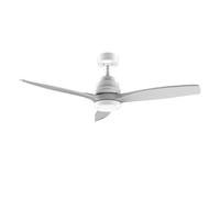 Cecotec Ventilador de Techo con Mando a Distancia y Temporizador EnergySilence Aero 5200 White Design. 40W, Diámetro 132 cm, Motor DC, Luz LED, 6 Velocidades, Función invierno, Blanco/Aspas Grises