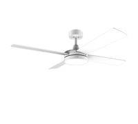 Cecotec Ventilador de Techo con Mando a Distancia, Temporizador y Luz LED EnergySilence Aero 5200 White Line. 60 W, Motor de Cobre, 52", 4 Aspas, 3 Velocidades, Función Invierno