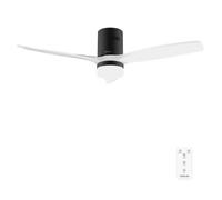 Cecotec Ventilador de Techo con Luz de 52" Aero 5600 Classic Black&White | Motor DC40W, 3 Aspas, Luz LED, Mando a Distancia, Temporizador, 6 Velocidades, Modo Winter/Summer