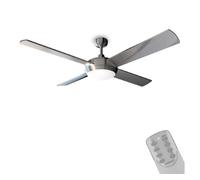 Cecotec Ventilador de Techo con Mando a Distancia, Temporizador y Luz LED EnergySilence Aero 570. 60 W, 132 cm de Diámetro, 4 Aspas, 3 Velocidades, Función invierno, Diseño en Acero