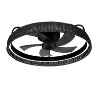 Cecotec Ventilador de Techo con Luz LampAero 600 Black Design | Motor DC de 20W, Luz LED, 5 aspas 17 pulgadas, Mando, 6 Velocidades, 3 tonalidades de luz, Temporizador, modo winter/summer