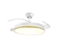 Ventilador de Techo con Aspas Retráctiles y Luz LED de 70W, Control Bluetooth + Mando, 6 Velocidades, 3 Temperaturas de Luz, Modo Verano/Invierno, 6600 LM de Alto Brillo, Ø42, para Salón u Oficina
