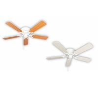 Ventilador de techo Pepeo Kisa Deluxe blanco sin luz - ala blanca/arce, incluyendo el interruptor de arranque