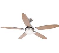 Globo Lighting Azura lámpara de techo con ventilador 1x60 W cromo-madera 0308
