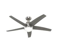 Ventilador de techo con iluminación Bernard Nickel 132cm Ventilador Mando a d...