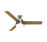 Hunter Ventilador de 132 cm / 52 pulgadas Finley cepillado níquel interior con kit de luz y mando a distancia manual, operación de verano/invierno, modelo 52695