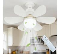 Ventilador de techo con iluminación, lámpara de techo LED con ventilador y mando a distancia, 40 W, 3 velocidades, 3 modos de intensidad regulable, función de temporizador, para dormitorio, salón