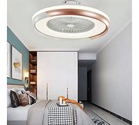 Ventilador de techo con iluminación LED de 80 W, diseño moderno e innovador, control remoto invisible, regulable, ultra silencioso, con temporizador, lámpara de araña contemporánea para sala de estar