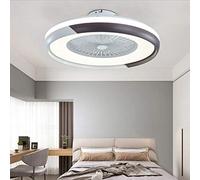Ventilador de techo con iluminación LED de 80 W, diseño moderno e innovador, control remoto invisible, regulable, ultra silencioso, con temporizador, lámpara de araña contemporánea para sala de estar