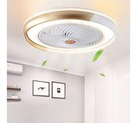 Ventilador de techo con iluminación LED de 80 W, diseño moderno e innovador, control remoto invisible, regulable, ultra silencioso, con temporizador, lámpara de araña contemporánea para sala de estar