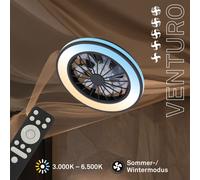 Ventilador de techo con iluminación Mando a distancia Ventilador Luz regulabl...